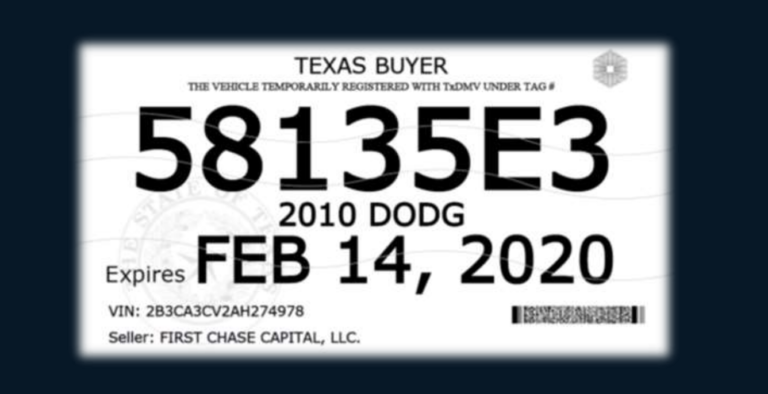Lee más sobre el artículo Cómo saber si una placa temporal es legal en Texas